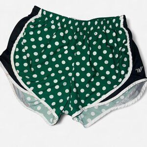 Varsity Spirit Green, Black with White Polka Dot. Size Small!